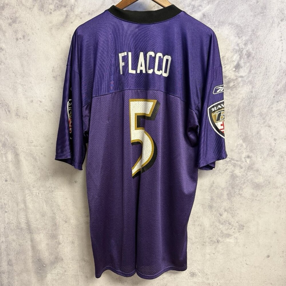 Joe Flacco Baltimore Ravens NFL Jersey Mens XL 25x32 Purple